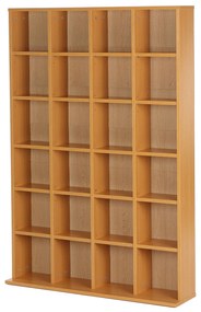 Homcom Mobila Biblioteca CD Holder de Perete 24 Compartimente Inaltime Reglabila 130.5 × 89 × 20cm Lemn Natural