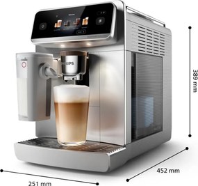 Espressor automat Philips Café Aromis 8000 EP8757/20, 1500 W, 15 bar, 1,5 l, 54 de bauturi, LatteGo Pro, SilentBrew, BrewExtract, Quiet Mark, Ecran tactil, HomeID, Gri
