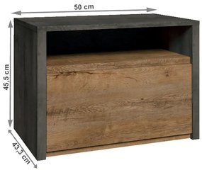 Noptieră Modestus (stejar lefkas închis + smooth gri). 809338