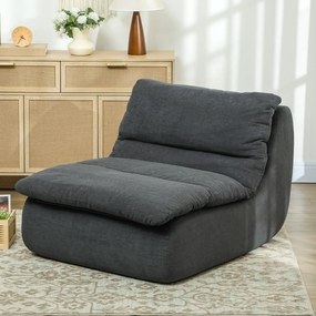HOMCOM Fotoliu de podea din spumă, chaise-longue, fotoliu de lounge pentru living, dormitor, gri | Aosom Romania