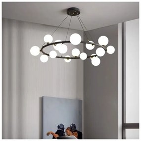 Lustra LED, 15XGlob ALB, 75W, Suspendata