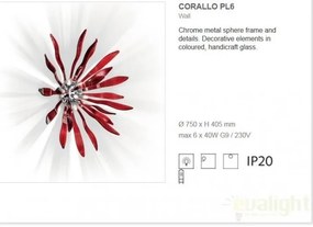 Plafonier diametru 75cm CORALLO PL6 rosso 74658
