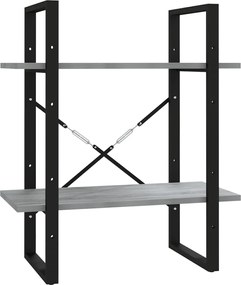 vidaXL Bibliotecă 2 niveluri gri sonoma 60x30x70 cm lemn compozit