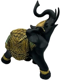 Statueta Elefant, Zola, Negru, 15x15cm