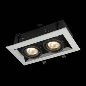 Plafoniera incastrabila cu doua spoturi Metal, alb MYDL008-2-02-W