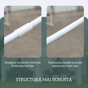 Outsunny  Cort de Exterior cu 6 Părți Laterale Detașabile, Cort pentru Petrecerie, Adăpost pentru Umbră pentru Evenimente, 584.6x295.6x256 cm, Alb.