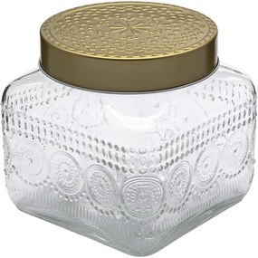 Altom Set de borcane din sticlă cu capac auriu Daisy 1,3 l, 4 buc., 1,3 l