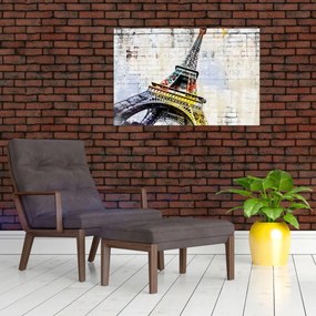 Tablou - Arta digitală a Turnului Eiffel (90x60 cm)