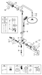 GROHE 26679001 - Sistem de duș VITALIO START 250, 390 mm, crom lucios