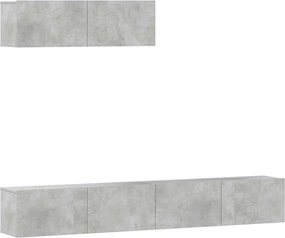 vidaXL Set dulapuri TV, 3 piese, gri beton, lemn prelucrat