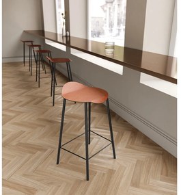 Scaun de bar maro coniac din piele Flamingo Bull – LIND DNA