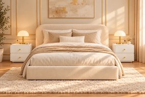 Noptieră modernă cu design minimalist, 2 sertare, Alb