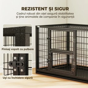 PawHut Cușcă pentru Câini Robusta, 94x60x64 cm, cu Tavă Detașabilă. | Aosom Romania