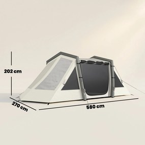 Outsunny Cort gonflabil 6 persoane Montare rapidă Cort outdoor pentru camping cu 2 dormitoare Antreu Fereastră | Aosom Romania