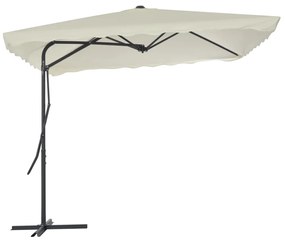 Umbrela soare de exterior, stalp din otel, nisipiu, 250x250 cm Nisip