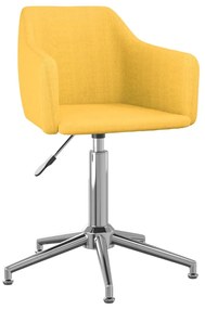 331193 vidaXL Scaun de bucătărie pivotant, galben, material textil