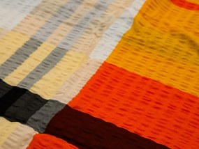 Lenjerie de pat creponata din bumbac Renforce ORANGE KUBE colorata Dimensiune lenjerie de pat: 70 x 90 cm | 140 x 200 cm