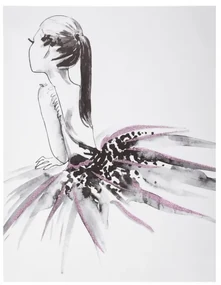 Sticker ILLU Danseuse Pink, 30x40 cm