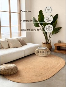 Covor în culoare naturală reversibil/țesut manual din iută 160x230 cm Braided – Hanse Home