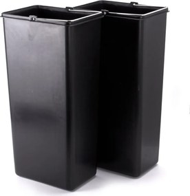 Coș de gunoi argintiu mat pentru reciclare/cu pedală 2x20 l din oțel Tri Selectif – MSV