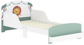 AIYAPLAY Pat pentru Copii cu Spațiu de Depozitare și Design Leu, 3-8 Ani | Aosom Romania