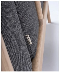 Fotoliu din lemn de stejar Gazzda Fawn, gri închis