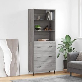 vidaXL Dulap înalt, gri sonoma, 69,5x34x180 cm, lemn compozit
