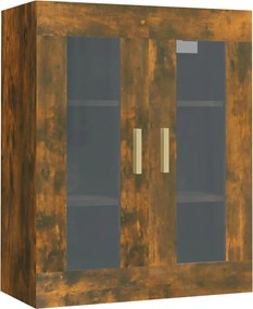 vidaXL Dulap de perete suspendat, stejar fumuriu, 69,5x34x90 cm