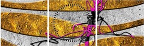 Tablou cu abstracție (cu ceas) (90x30 cm)