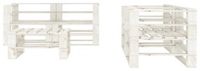 3052180 vidaXL Set mobilier de grădină din paleți, alb, 5 piese, lemn
