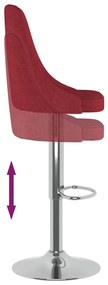 Scaune de bar, 2 buc., rosu vin, material textil 2, Bordo