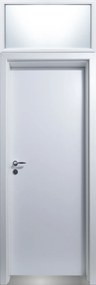 Usa de interior plina cu supralumina   luminator - Colectia Basic Alb, Folie Decor