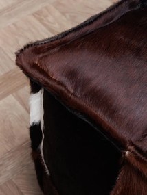 Puf maro, din piele naturala, Brown