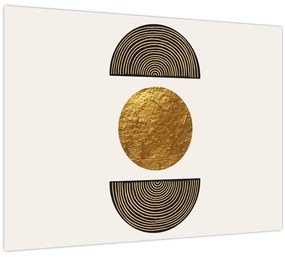 Tablou pe sticlă - Ornament de aur N⁰1 (70x50 cm)