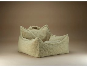 Fotoliu puf pentru copii verde cu tapițerie din țesătură bouclé Chair – Wigiwama