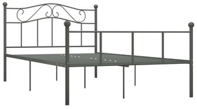284533 vidaXL Cadru de pat, gri, 140 x 200 cm, metal