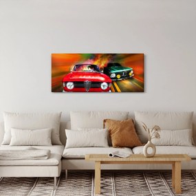 Tablou - Mașini de curse retro (120x50 cm)
