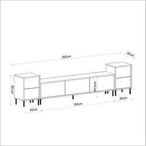 Consola TV Imaj Alb 180x45.2x35 cm