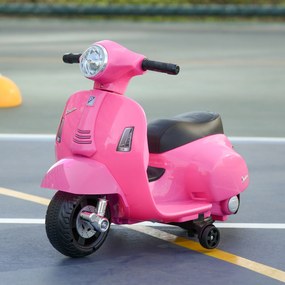 HOMCOM Motocicletă Electrică pentru Copii cu Baterie 6V, Faruri și Claxon Motocicletă pentru Copii de 18-36 luni, 66.5x38x52 cm, Roz  | Aosom Romania