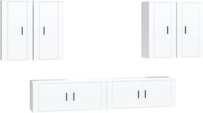 vidaXL Set dulap TV, 6 piese, alb, lemn prelucrat