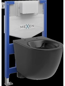 Mexen set WC încastrat cadru Felix XS-F cu vas de toaletă  Lena, Negru mat - 6803322XX85