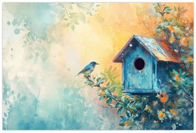Tablou - Birdhouse, acuarelă, acuarelă (90x60 cm)