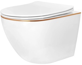 Set vas WC CARLO Mini Flat + bidet CARLO Mini White Gold Edge