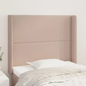 vidaXL Tăblie pat cu aripioare cappuccino 93x16x118/128 cm piele eco