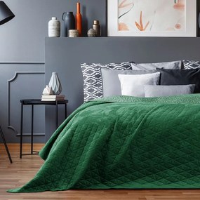 Cuvertură verde matlasată din catifea 170x210 cm Laila – AmeliaHome