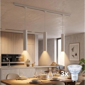 Philips - Lustră LED reglabilă cu cablu pentru sistemul de șină EASYLINK 3xGU10/7W/230V 1m alb