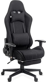 Scaun gaming negru din stofa, reglabil si modern OFF 296