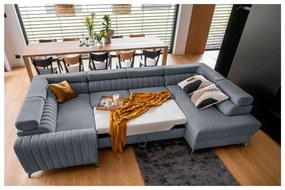 Colțar albastru extensibil/cu spațiu de depozitare (cu colț pe partea dreaptă/în formă de "U") Louis – ELTAP