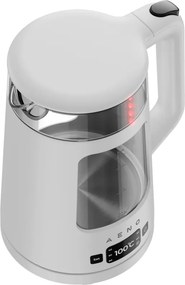 Ceainic electric AENO EK6 AEK0006, 2200 W, 1,7 l, 40-100 °C, STRIX, LED, perete dublu, filtru, bază rotativă la 360°, alb