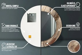 Oglinda rotunda cu rama imprimata Lemn crăpat fi 50 cm